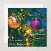 Kerstthema met twee kerstbal... kaart (Voorkant / Achterkant)