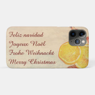 Kerstthema met vruchten in pastel look iPhone 11 pro hoesje