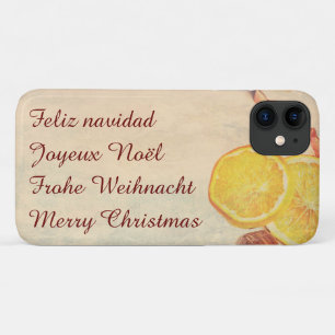 Kerstthema met vruchten in pastel  look iPhone 11 hoesje