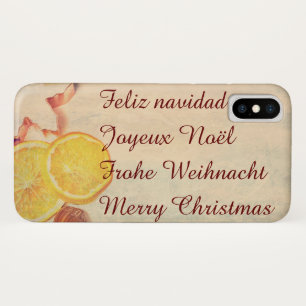 Kerstthema met vruchten in pastel look iPhone x hoesje