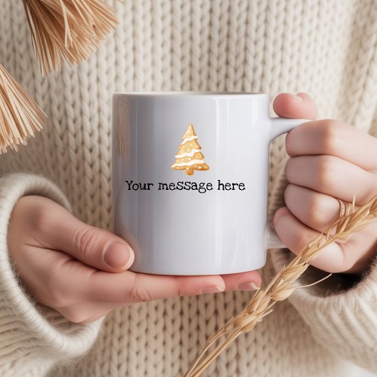 Kerstthema mok met eigen tekst voor Moeder & Vader