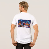 kerstthema Tri-Blend shirt (Achterkant volledig)