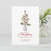 Kerstthema Waterverven Vakantieboom Kaart (Staand voorkant)