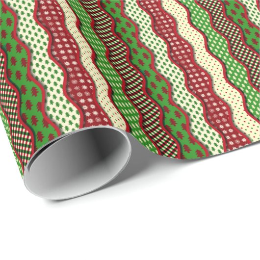 Kerstthema wrap cadeaupapier (Rol Hoek)
