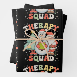 Kersttherapie Squad SLP OT PT-bemanning Kerstman K Inpakpapier Vel