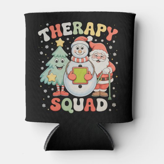 Kersttherapie Squad SLP OT PT Crew Santa Xmas Blikjeskoeler (Voorkant)