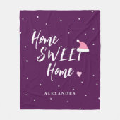 Kerstthuis zoete kerstman — aangepaste naam fleece deken (Voorkant)