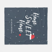 Kerstthuis zoete kerstman — aangepaste naam fleece deken (Voorkant (Horizontaal))