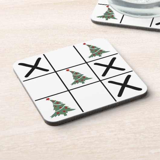 kersttic Tac Toe Bier Onderzetter (Linkerzijde)