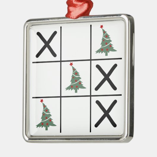 kersttic Tac Toe Metalen Ornament (Links)