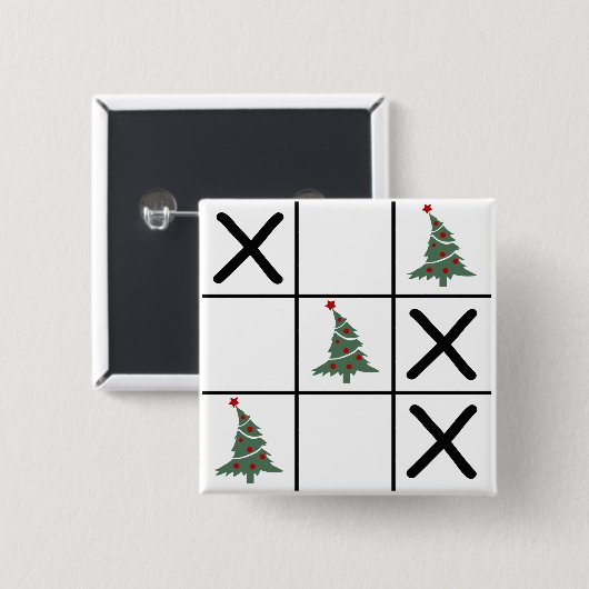 kersttic Tac Toe Vierkante Button 5,1 Cm (Voorkant /achterkant)