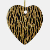 Kersttiger Glitter Hartvormige Afdruk Keramisch Ornament (Rechts)