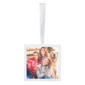 Kersttijd 3 Gezinsfoto's en naamsgeluiden Kubus Ornament (Rechts)
