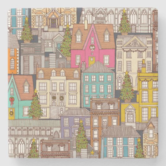 kersttijd, ijzer stenen onderzetter (Voorkant)