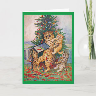 Kersttijd in Catland, Louis Wain Kaart