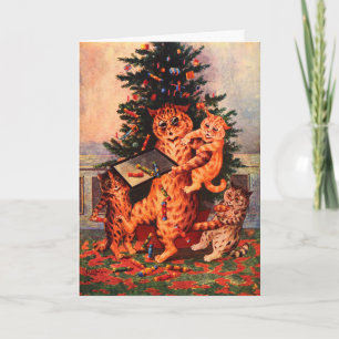 Kersttijd in Kattenland Louis Wain Kaart