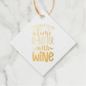 Kersttijd is beter met wijngoud bedankjes labels (Voorkant)