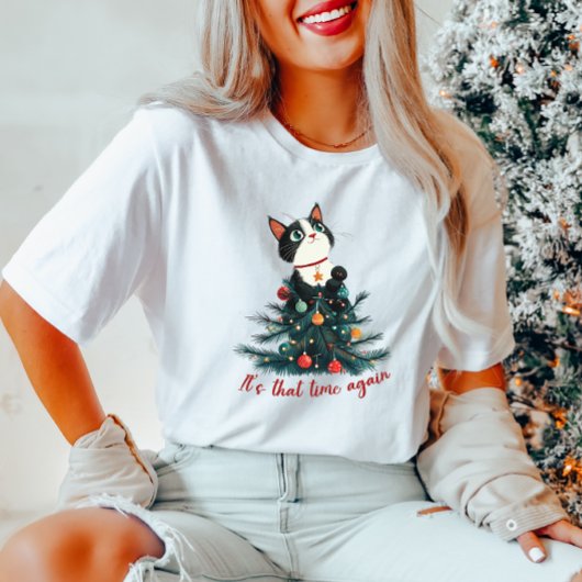 Kersttijd Kat T-shirt