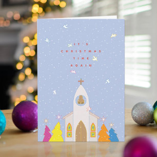 Kersttijd Kerk Kerstkaart Feestdagen Kaart