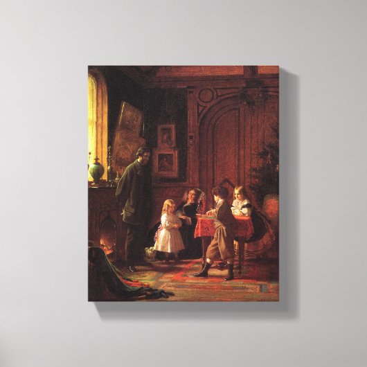 Kersttijd ( kerstscène) canvas afdruk (Voorkant)