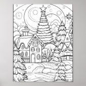 Kersttijd Kleurend Poster (Voorkant)