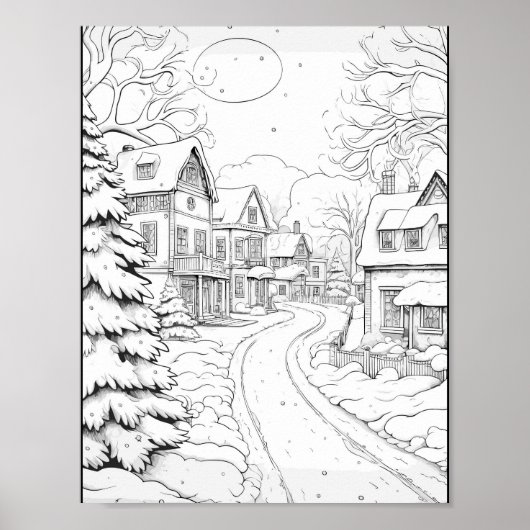 Kersttijd Kleurend Poster (Voorkant)