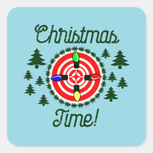 Kersttijd licht op punt! vierkante sticker