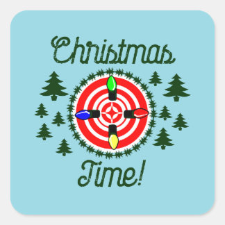 Kersttijd licht op punt! vierkante sticker
