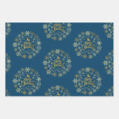 Kersttijd, Retro  Japanse Kunst Inpakpapier Vel (Voorkant 3)