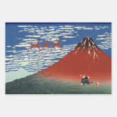 Kersttijd, Retro  Japanse Kunst Inpakpapier Vel (Voorkant)