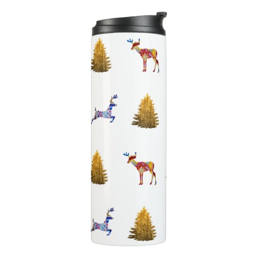 Kersttijd thermische tumbler thermosbeker (Gedraaid links)