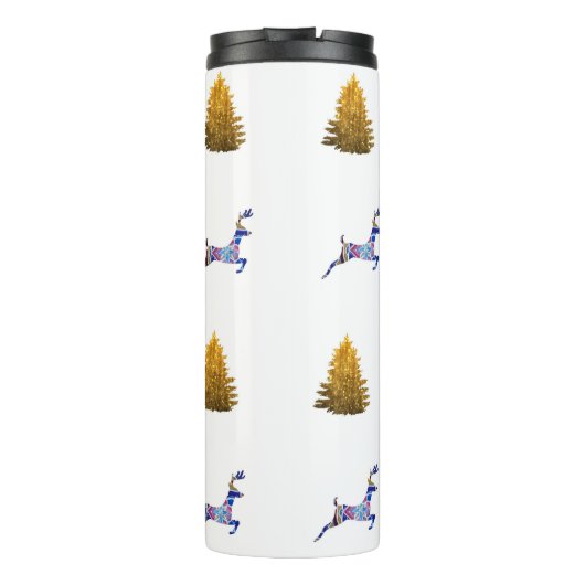 Kersttijd thermische tumbler thermosbeker (Achterkant)