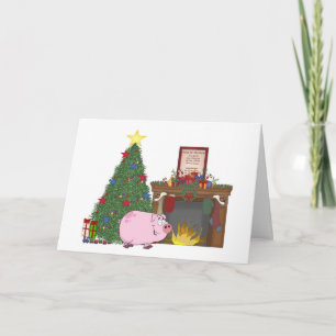 kersttijd varken feestdagen kaart