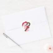 kersttijd varken vierkante sticker (Envelop)