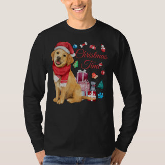 Kersttijd voor Cute Golden Retriever T-shirt