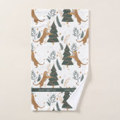 Kersttijger en een boompatroon bad handdoek (Handdoek)