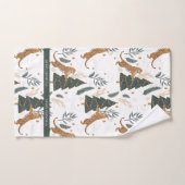 Kersttijger en een boompatroon bad handdoek (Handdoek)