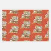 kersttijger en vrolijk kerstfeest inpakpapier vel (Voorkant)