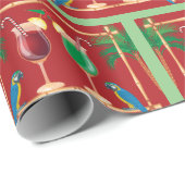 kersttiki Drinken en kerstaven Cadeaupapier (Rol Hoek)