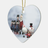 kersttin Choir, met Kerstman, Snowman, Pinguïn Keramisch Ornament (Links)