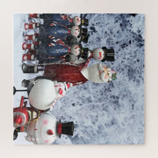 kersttin Choir, met Kerstman, Snowman, Pinguïn Legpuzzel (Horizontaal)