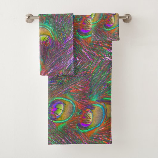 kersttinsel Peacock Feathers Bad Handdoek (Insitu)