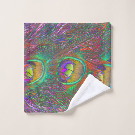 kersttinsel Peacock Feathers Bad Handdoek (Wasdoekje)