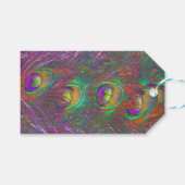 kersttinsel Peacock Feathers Cadeaulabel (Voorkant (Horizontaal))