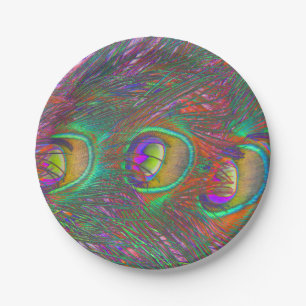 kersttinsel Peacock Feathers Papieren Bordje