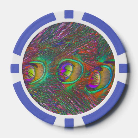 kersttinsel Peacock Feathers Poker Chips (Voorkant)