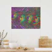 kersttinsel Peacock Feathers Poster (Keuken)