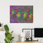 kersttinsel Peacock Feathers Poster (Thuiskantoor)