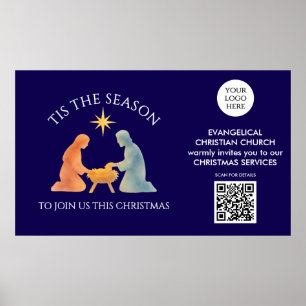 KERSTTIS Logo QR Kerkdiensten Kerstmis Poster
