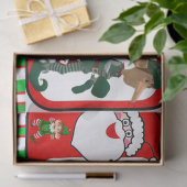 Kersttissue Paper, Santa, Elf Tissuepapier (Geschenk)
